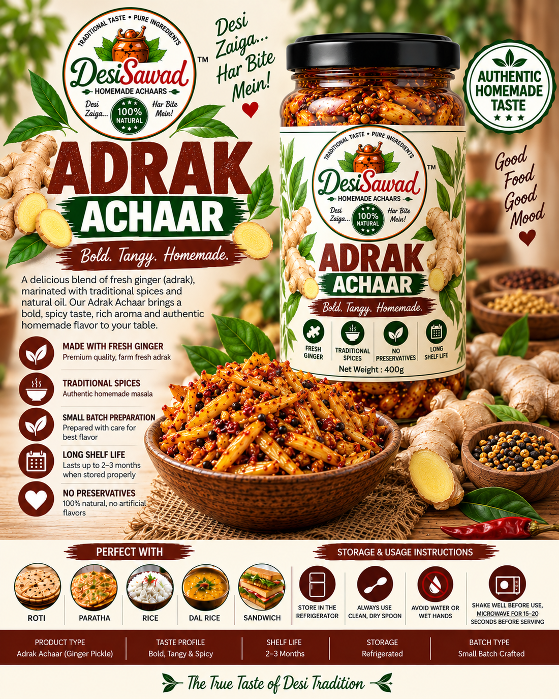 Desi Adrak Achaar