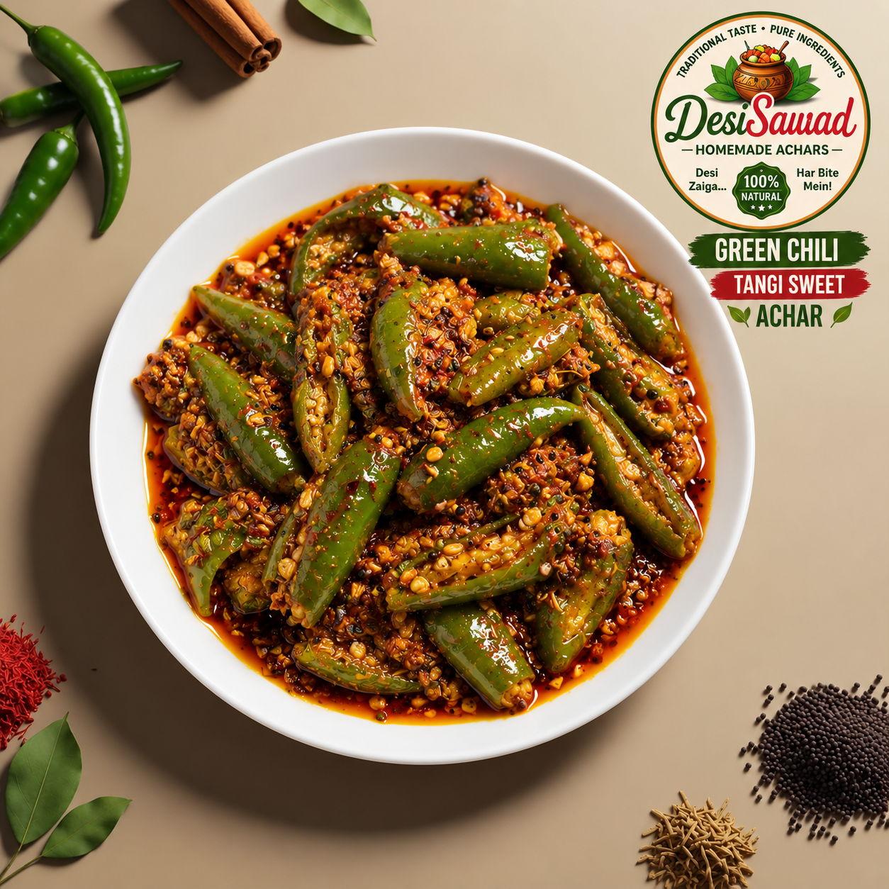 Green Chili Tangi Sweet Achaar